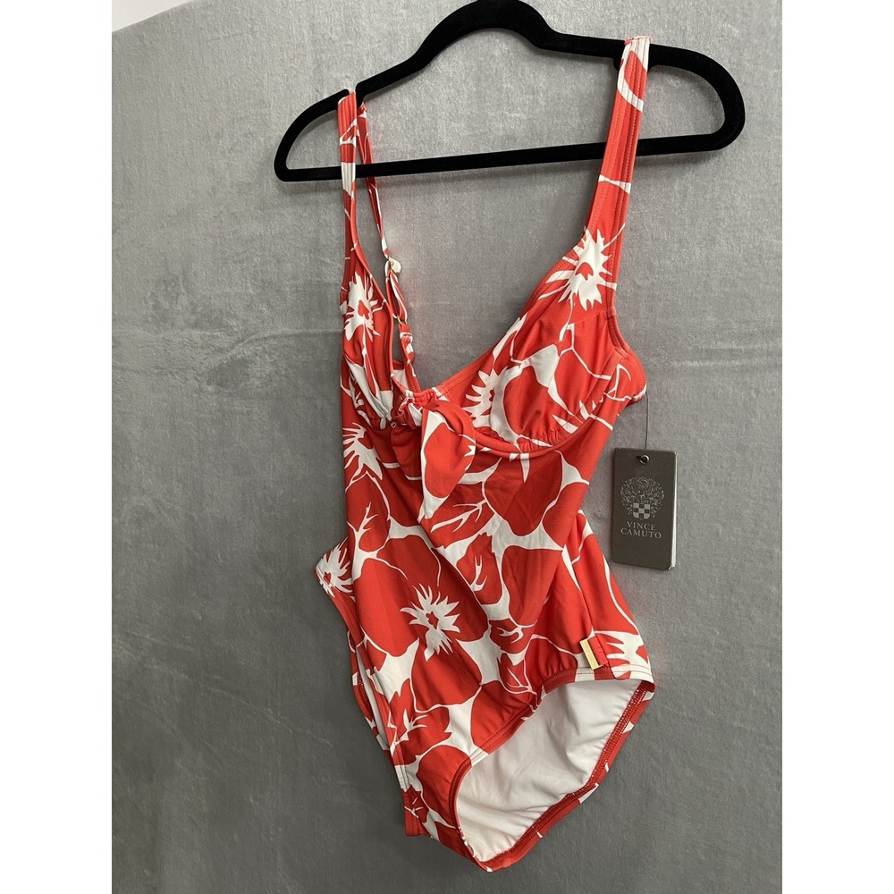 Vince Camuto Floral Print One Piece Swimsuit Size 6 New. Tangerine $134 - Picture 5 of 14